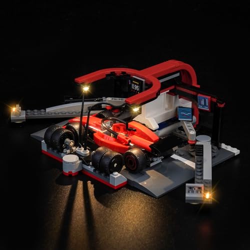 Led Licht Set Kompatibel mit Lego F1 Pit Stop & Pit Crew with Ferrari Car 60443 (Kein Modell), Dekorationsbeleuchtungsset Compatible with Lego F1 Pit Stop & Pit Crew with Ferrari Car Kreative Spielzeu von BrickBling