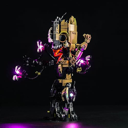 Led Licht Set Kompatibel mit Lego Marvel Venomized Groot 76249 Verwandelbares Marvel-Spielzeug (Kein Modell), Dekorationsbeleuchtungsset für Groot-Figur Kreative Spielzeug von BrickBling