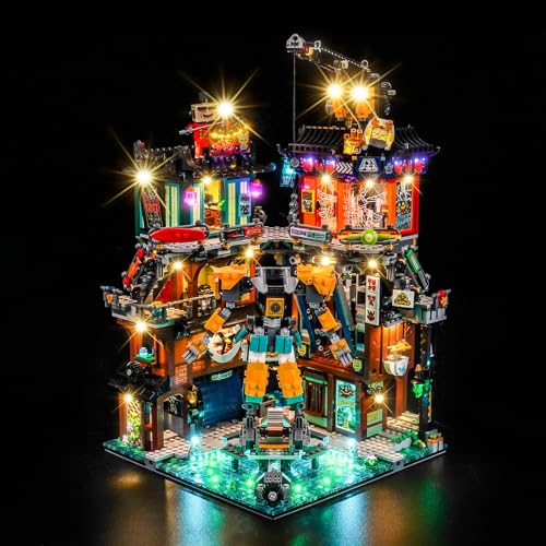 Led Licht Set Kompatibel mit Lego NINJAGO City Workshops 71837 (Kein Modell), Dekorationsbeleuchtungsset Compatible with Lego NINJAGO City Workshops Kreative Spielzeug von BrickBling