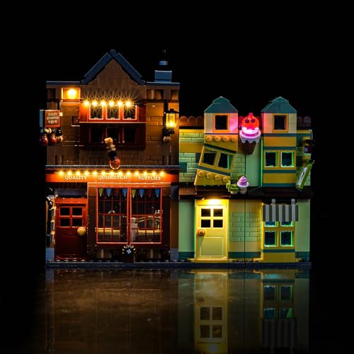 Led Licht Set Kompatibel mit Lego Quality Quidditch Supplies & Ice Cream Parlour 76452 (Kein Modell) mit Schaltermodul, Dekorationsbeleuchtungsset Compatible with Lego 76452 Kreative Spielzeug von BrickBling