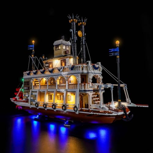 Led Licht Set Kompatibel mit Lego River Steamboat 21356 (Kein Modell), Dekorationsbeleuchtungsset Compatible with Lego 21356 River Steamboat Kreative Spielzeug von BrickBling