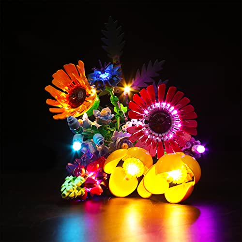 Led Licht Set für 10313 Icons Wildblumenstrauß Set (Kein Lego-Modell)，Dekorationsbeleuchtungsset für Wildflower Bouquet Artificial Flowers Valentines Day Gift for Adults, Unique Home Décor von BrickBling