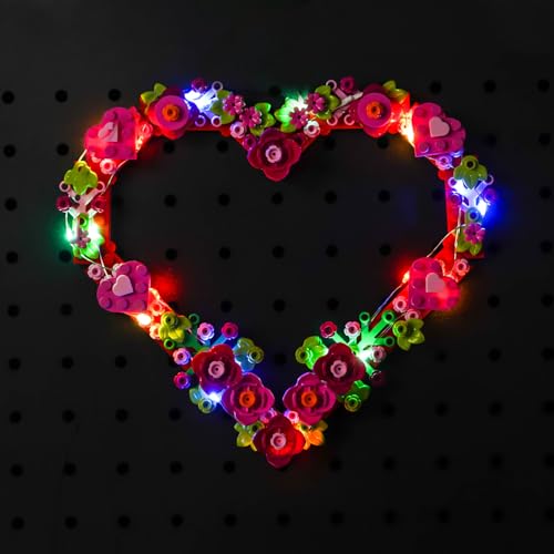 Led Licht Set für 40638 Heart Ornament (Kein Lego-Modell)，Dekorationsbeleuchtungsset für Heart Ornament Artificial Flowers Valentines Day Gift for Adults, Unique Home Décor von BrickBling