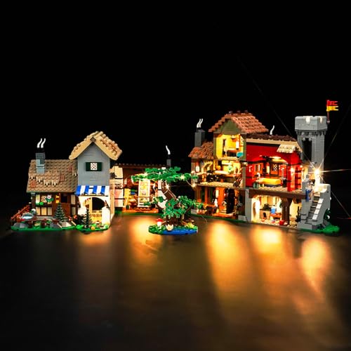 Led Licht Set für Lego 10332 Medieval Town Square (Kein Lego), Dekorationsbeleuchtungsset für Lego Medieval Town Square Kreative Spielzeug - Standard Version von BrickBling