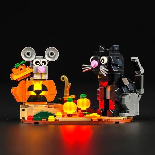 Led Licht Set für Lego 40570 Halloween Cat & Mouse (Kein Lego), Dekorationsbeleuchtungsset für Lego Halloween Katze und Maus Kreative Spielzeug für Erwachsene und Kinder von BrickBling