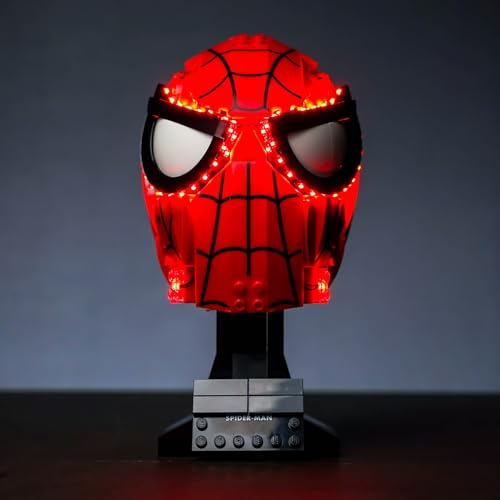 Led Licht Set für Lego 76285 Spider-Man's Mask Helm (Kein Lego), Dekorationsbeleuchtungsset für Lego Spider-Man's Mask Collectible Kreative Spielzeug - Standard Version von BrickBling