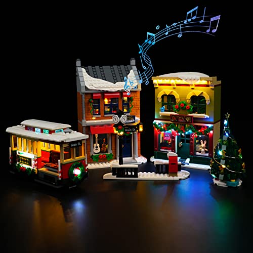 Led Licht Set für Lego Ferienhauptstraße,Sound Version (Spiel Musik) Dekorationsbeleuchtungsset für Lego 10308 Holiday Main Steet Baustein Kreative Spielzeuglichter -Nur Lichter-Set,kein Lego-Modell von BrickBling