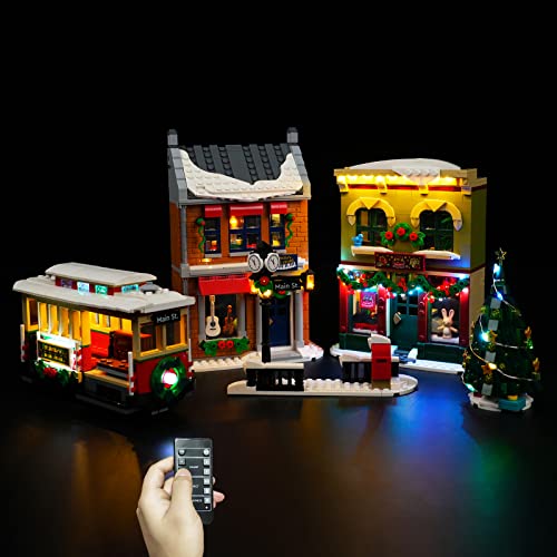 Led Licht Set für Lego Holiday Main Steet, Fernbedienung Dekorationsbeleuchtungsset für Lego 10308 Ferienhauptstraße Kreative Spielzeuglichter (kein Lego-Modell) von BrickBling