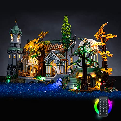 BrickBling Fernbedienung Licht-Kit Kompatibel mit 10316 The Lord of The Rings Rivendell (Kein Modell), Led Beleuchtungs Set Kompatibel mit The Rings Rivendell,Kreative Spielzeuglichter von BrickBling