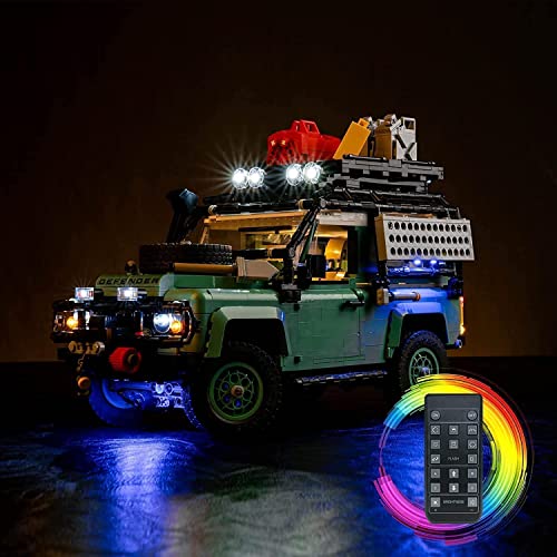 Licht-Kit Kompatibel mit Lego 10317 Land Rover Classic Defender 90 (Kein Modell),Fernbedienung Led Beleuchtungs Set Kompatibel mit Land Rover Defender 90, Kreative Spielzeuglichter für Erwachsene von BrickBling