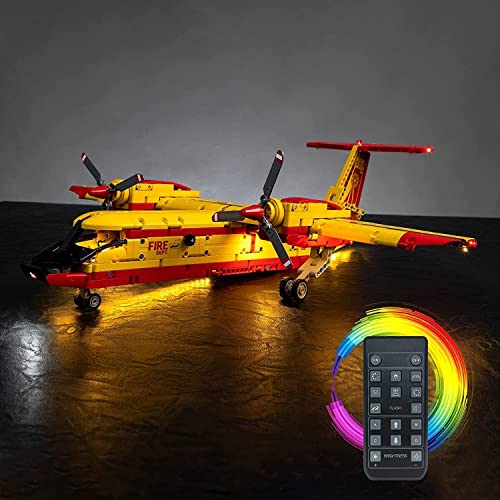 Licht-Kit für Lego 42152 Firefighter Aircraft(Kein Lego-Modell), Fernbedienung Led Beleuchtungs Set Kompatibel mit Löschflugzeug Feuerwehr-Flugzeug,Kreative Spielzeuglichter für Erwachsene und Kinder von BrickBling