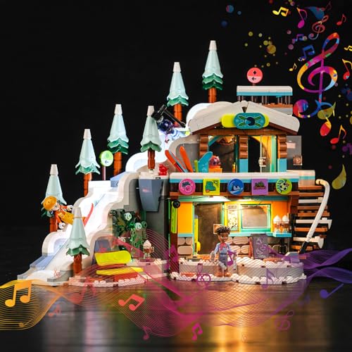 Music Version Licht-Kit für Lego Friends Holiday Ski Slope and Café 41756 (Nicht Lego), Led Beleuchtungs Set für Lego Holiday Ski Slope and Café Kreative Spielzeug von BrickBling