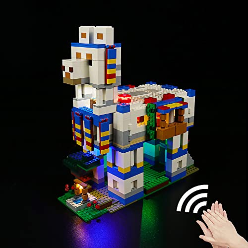 Stimmenkontrolle Led Licht Set für Lego 21188 Minecraft Das Lamadorf Set (Kein Lego-Modell), Dekorationsbeleuchtungsset für Minecraft Lego The Llama Village Kreatives Geschenk von BrickBling