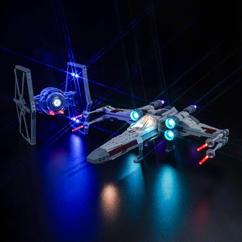 Version mit Lichtsteuerung Licht-Kit für Lego Mashup aus TIE Fighter & X-Wing (Nicht Lego), Led Beleuchtungs Set für Lego 75393 TIE Fighter & X-Wing Mash-up Kreative Spielzeug von BrickBling