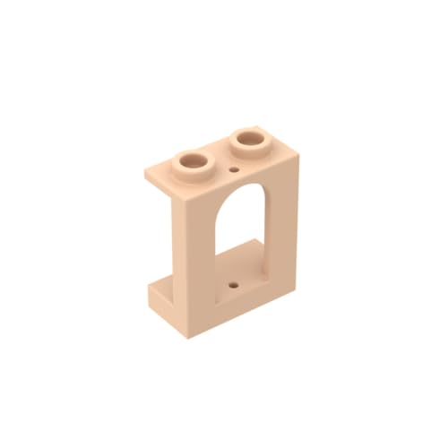 Gobricks 1 x 2 x 2 Türfenster, 1 x 2 x 2 Schloss, 10 Stück, GDS-786, kompatibel mit Lego-Bausteinen, Farbe: helles Fleisch 032 von BrickBuddy