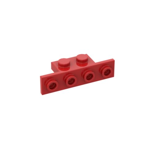 Gobricks 10201 Scharnierplattenhalterung, 1 x 2-1 x 4 [abgerundete Ecken], 50 Stück, GDS-638, kompatibel mit Lego-Bausteinen, Farbe: Rot 010 von BrickBuddy