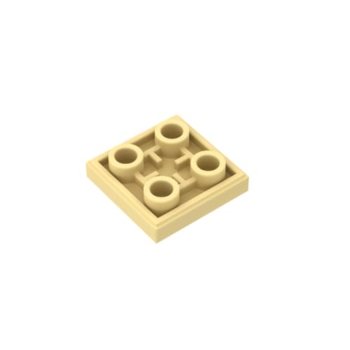 Gobricks 11203 Scharnierplatte Kachel Spezial 2x2 umgekehrt, 10 Stück, GDS-855, kompatibel mit Lego Bausteinen, Farbe:Hellgelb 029 von BrickBuddy