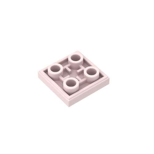 Gobricks 11203 Scharnierplatte Kachel Spezial 2x2 umgekehrt, 10 Stück, GDS-855, kompatibel mit Lego Bausteinen, Farbe:Hellrosa 017 von BrickBuddy