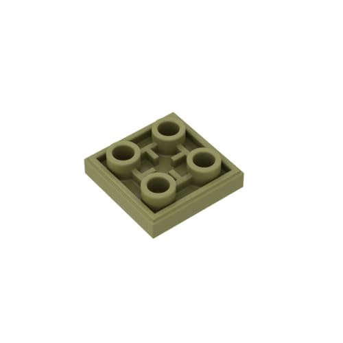 Gobricks 11203 Scharnierplatte Kachel Spezial 2x2 umgekehrt, 10 Stück, GDS-855, kompatibel mit Lego Bausteinen, Farbe:Olivgrün 049 von BrickBuddy
