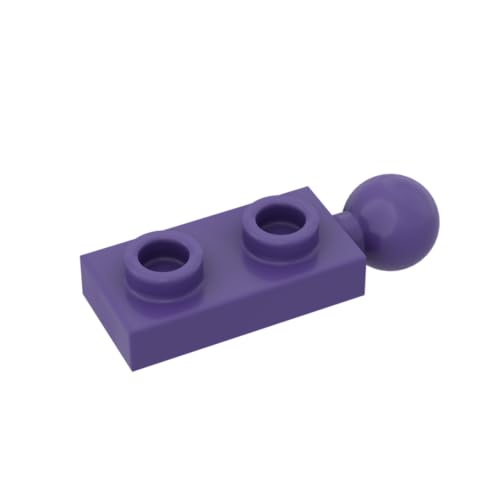 Gobricks 22890 Scharnierplatte Spezial 1x2 mit Endschleppkugel, 50 Stück, GDS-852, kompatibel mit Lego Bausteinen, Farbe:Dunkelviolett 060 von BrickBuddy