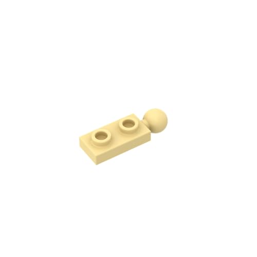 Gobricks 22890 Scharnierplatte Spezial 1x2 mit Endschleppkugel, 50 Stück, GDS-852, kompatibel mit Lego Bausteinen, Farbe:Hellgelb 029 von BrickBuddy