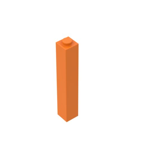 Gobricks 2453 Basic Bricks Brick 1x1x5 mit blockiertem offenem oder hohlen Bolzen, 10 Stück, GDS-866, kompatibel mit Lego Bausteinen, Farbe:Orange 021 von BrickBuddy