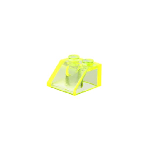 Gobricks 3039 Slope Brick 2x2 Schräge Ziegel 50 Stück GDS-589 Kompatibel mit Lego Bausteinen, Farbe: Trans Neon Grün 141 von BrickBuddy