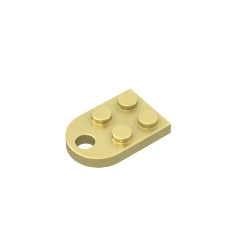 Gobricks 3176 Scharnierplatte Spezial 3x2 mit Loch, 10 Stück, GDS-846, kompatibel mit Lego Bausteinen, Farbe: Chrom, Gold, 037 von BrickBuddy