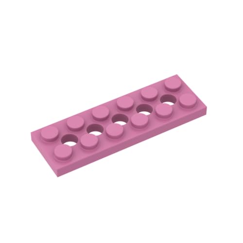 Gobricks 32001 Scharnierplatte Technic Plate 2x6 [5 Löcher] 10 Stück GDS-698 Kompatibel mit Lego Bausteinen, Farbe: Dunkelrosa 012 von BrickBuddy