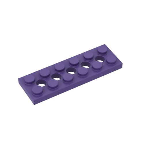 Gobricks 32001 Scharnierplatte Technic Plate 2x6 [5 Löcher] 10 Stück GDS-698 Kompatibel mit Lego Bausteinen, Farbe: Dunkelviolett 060 von BrickBuddy