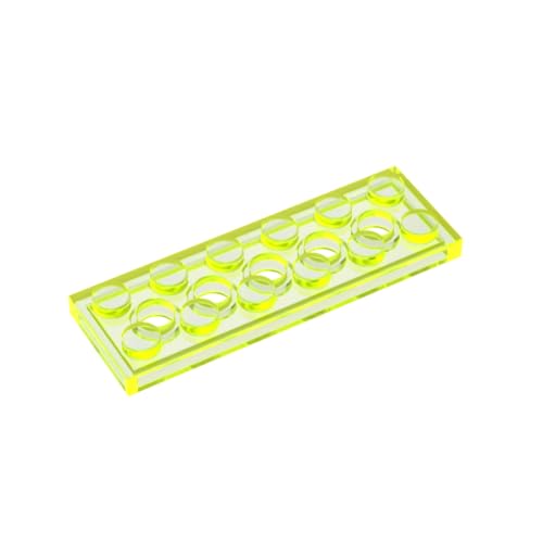 Gobricks 32001 Scharnierplatte Technic Plate 2x6 [5 Löcher] 10 Stück GDS-698 Kompatibel mit Lego Bausteinen, Farbe:Trans Neon Grün 141 von BrickBuddy
