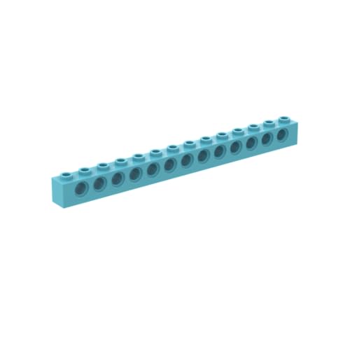 Gobricks 32018 Technik Brick Technic Brick 1x14 [13 Löcher] 10 Stück GDS-629 Kompatibel mit Lego Bausteinen, Farbe: Mittel-Azurblau 046 von BrickBuddy