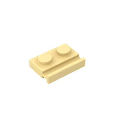 Gobricks 32028 Scharnierplatte Spezial 1x2 mit Türschiene, 50 Stück, GDS-806, kompatibel mit Lego Bausteinen, Farbe:Hellgelb 029 von BrickBuddy