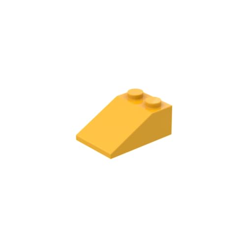 Gobricks 3298 Steigungsstein 3x2 33° geneigter Ziegelstein 50 Stück GDS-584 Kompatibel mit Lego Bausteinen, Farbe: helles helles Orange 036 von BrickBuddy