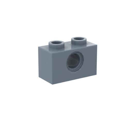 Gobricks 3700 Technik Brick Technic Brick 1x2 [1 Loch] 50 Stück GDS-623 Kompatibel mit Lego Bausteinen, Farbe: Sandblau 054 von BrickBuddy