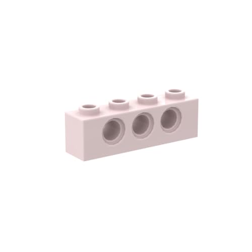 Gobricks 3701 Technik Brick Technic Brick 1x4 [3 Löcher] 50 Stück GDS-625 Kompatibel mit Lego Bausteinen, Farbe: Hellrosa 017 von BrickBuddy