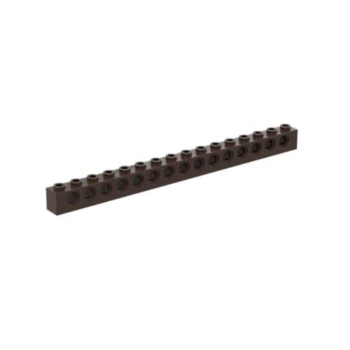 Gobricks 3703 Technik Brick Technic Brick 1x16 [15 Löcher] 10 Stück GDS-630 Kompatibel mit Lego Bausteinen, Farbe: Dunkelbraun 082 von BrickBuddy