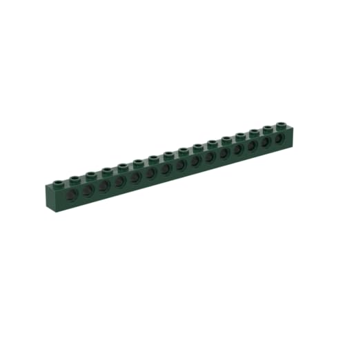 Gobricks 3703 Technik Brick Technic Brick 1x16 [15 Löcher] 10 Stück GDS-630 Kompatibel mit Lego Bausteinen, Farbe: Dunkelgrün 047 von BrickBuddy