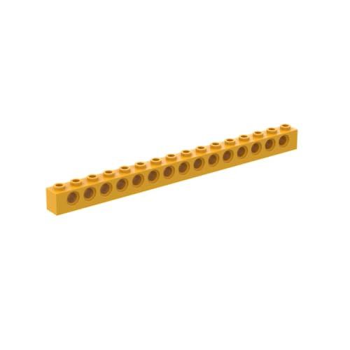 Gobricks 3703 Technik Brick Technic Brick 1x16 [15 Löcher] 10 Stück GDS-630 Kompatibel mit Lego Bausteinen, Farbe:Hellorange 036 von BrickBuddy