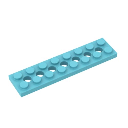 Gobricks 3738 Scharnierplatte Technic Plate 2x8 [7 Löcher] 10 Stück GDS-699 Kompatibel mit Lego Bausteinen, Farbe:Medium Azurblau 046 von BrickBuddy