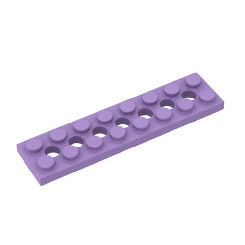 Gobricks 3738 Scharnierplatte Technic Plate 2x8 [7 Löcher] 10 Stück GDS-699 Kompatibel mit Lego Bausteinen, Farbe:Medium Lavender 062 von BrickBuddy