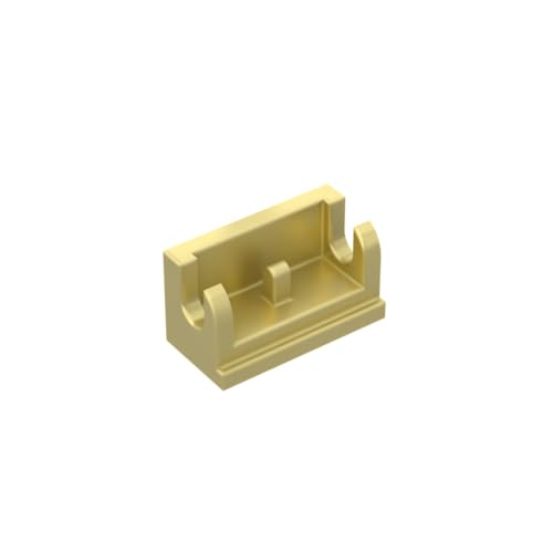 Gobricks 3937 Scharnier-Scharnierstein, 1 x 2 Basis, 10 Stück, GDS-829, kompatibel mit Lego-Bausteinen, Farbe: Chrom, Gold 037 von BrickBuddy