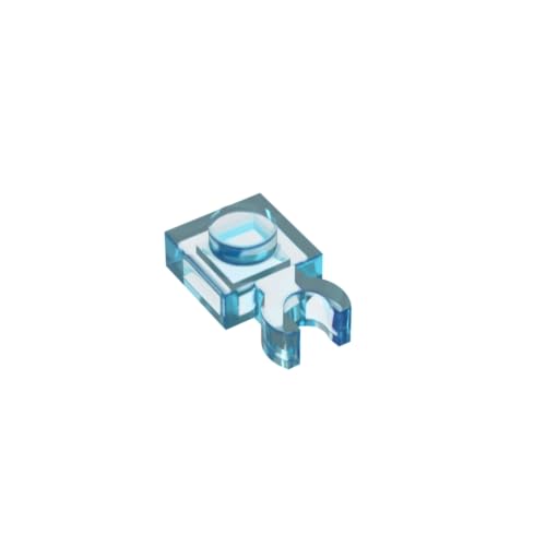 Gobricks 4085 Scharnierplatte Platte Spezial 1x1 mit Clip Vertikal [dicker U-Clip] 50 Stück GDS-814 Kompatibel mit Lego Bausteinen, Farbe: Trans Hellblau 152 von BrickBuddy