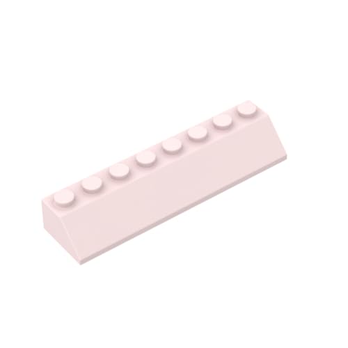 Gobricks 4445 Slope Brick 2x8 45° geneigter Dachziegel, 10 Stück, GDS-736, kompatibel mit Lego Bausteinen, Farbe: Hellrosa 017 von BrickBuddy