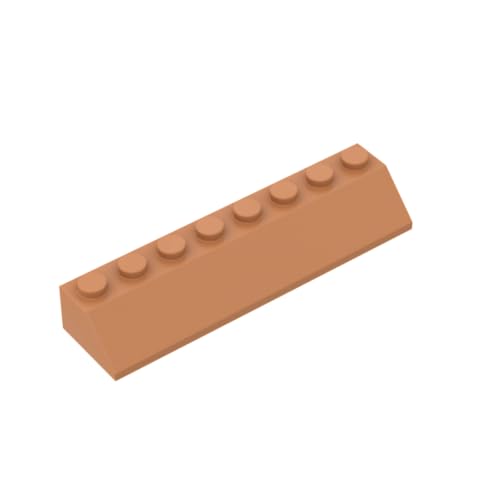 Gobricks 4445 Slope Brick 2x8 45° geneigter Dachziegel, 10 Stück, GDS-736, kompatibel mit Lego Bausteinen, Farbe: Medium Dark Flesh 084 von BrickBuddy