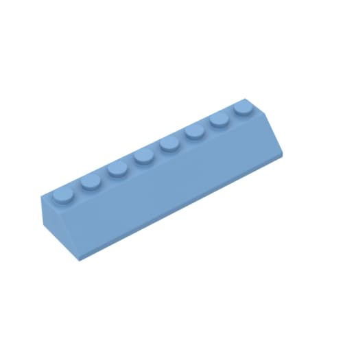 Gobricks 4445 Slope Brick 2x8 45° geneigter Dachziegel, 10 Stück, GDS-736, kompatibel mit Lego Bausteinen, Farbe: Mittelblau 052 von BrickBuddy