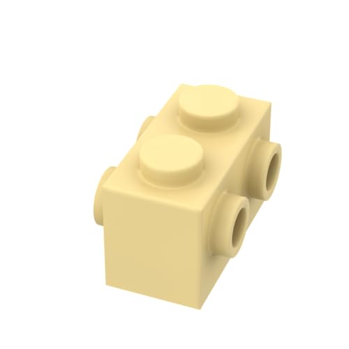 Gobricks 52107 Scharnier Brick Brick Special 1x2 mit Nieten an 2 Seiten, 50 Stück GDS-648, kompatibel mit Lego Bausteinen, Farbe:Hellgelb 029 von BrickBuddy