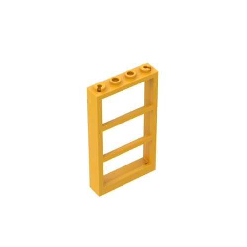 Gobricks 57894 Türfenster, 1 x 4 x 6, Rahmen mit 3 Scheiben, 1 Stück, GDS-764, kompatibel mit Lego Bausteinen, Farbe: helles helles Orange 036 von BrickBuddy