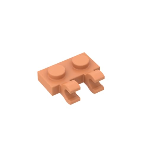 Gobricks 60470 Scharnierplatte Spezial 1x2 mit Clips horizontal [dicke U-Clips] 50 Stück GDS-816 kompatibel mit Lego Bausteinen, Farbe: Fleischfarbe 038 von BrickBuddy