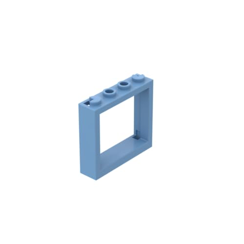 Gobricks 60594 Türfenster, 1 x 4 x 3, ohne Rollladenlaschen, 10 Stück, GDS-780, kompatibel mit Lego Bausteinen, Farbe:Mittelblau 052 von BrickBuddy